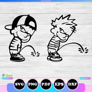 peeing boys svg