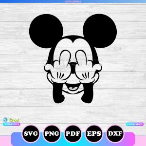 mickey middle fingers svg