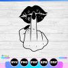 middle finger lips svg