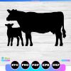 cow and calf svg silhouette