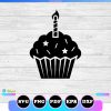 cupcake birthday svg silhouette
