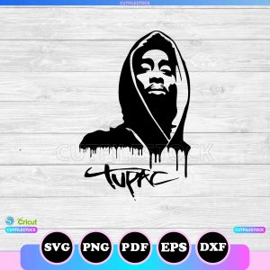 tupac shakur svg silhouettes