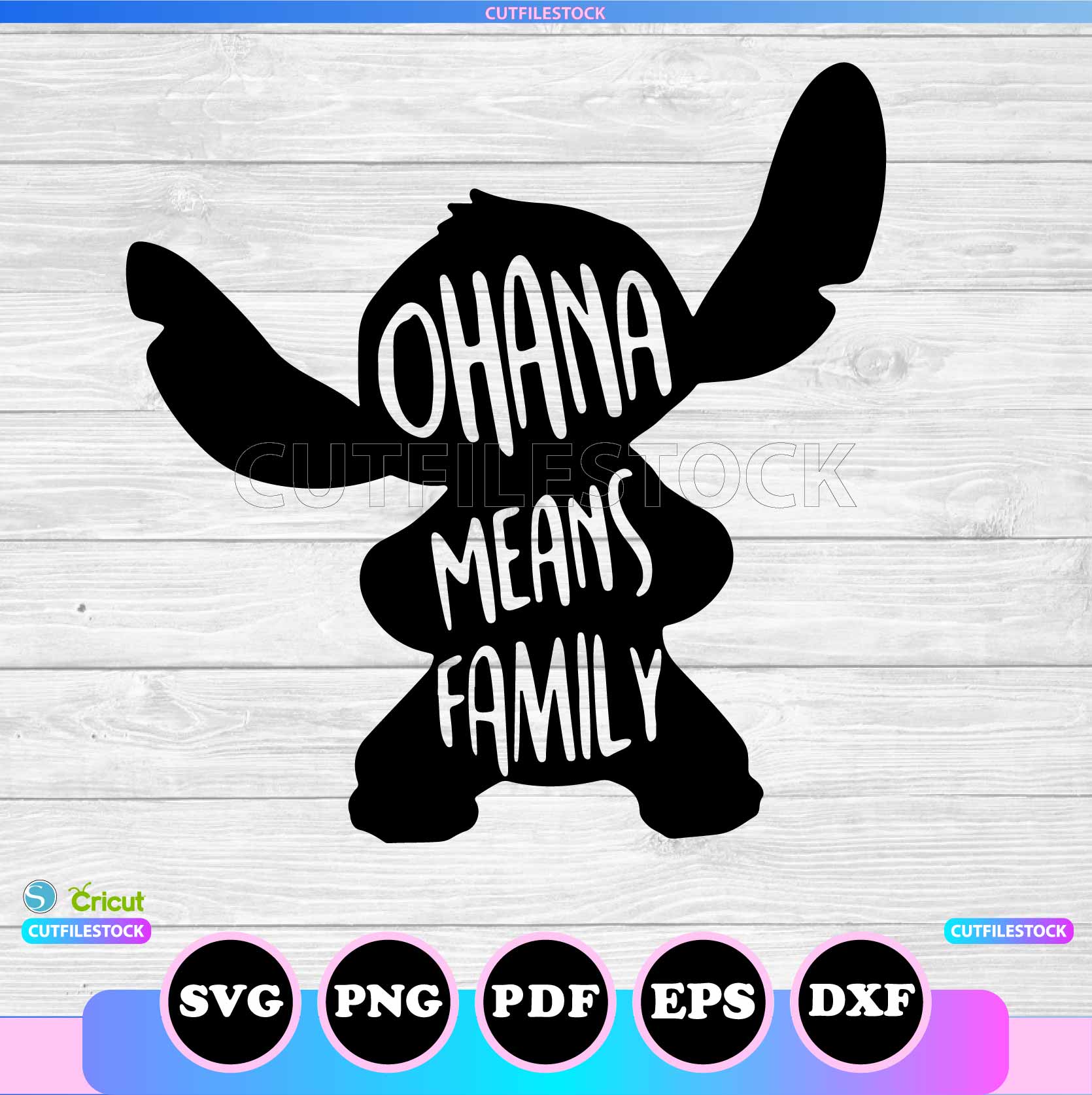 ohana means family svg silhouette