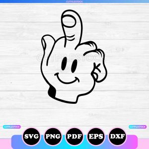 smiley middle finger svg