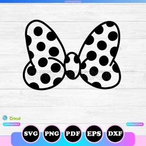 minnie bow polka dot svg