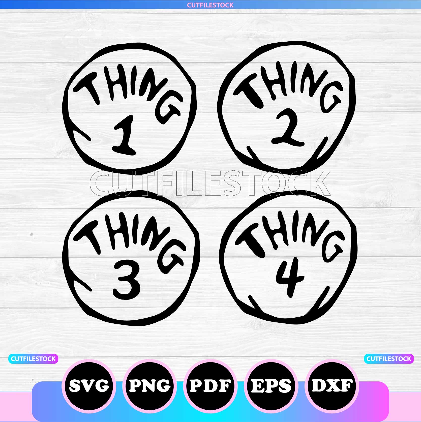 thing one two three four svg