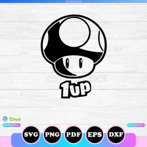 one up mushroom svg