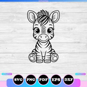 cute zebra svg