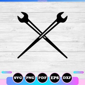 crossed spud wrenches