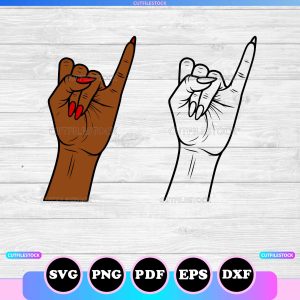 afro woman hand pinky finger svg