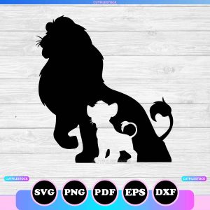 mufasa and simba silhouette svg