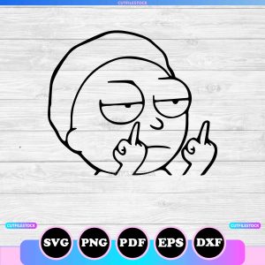 morty flipping off svg