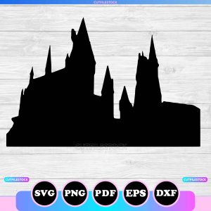 hogwarts silhouette svg