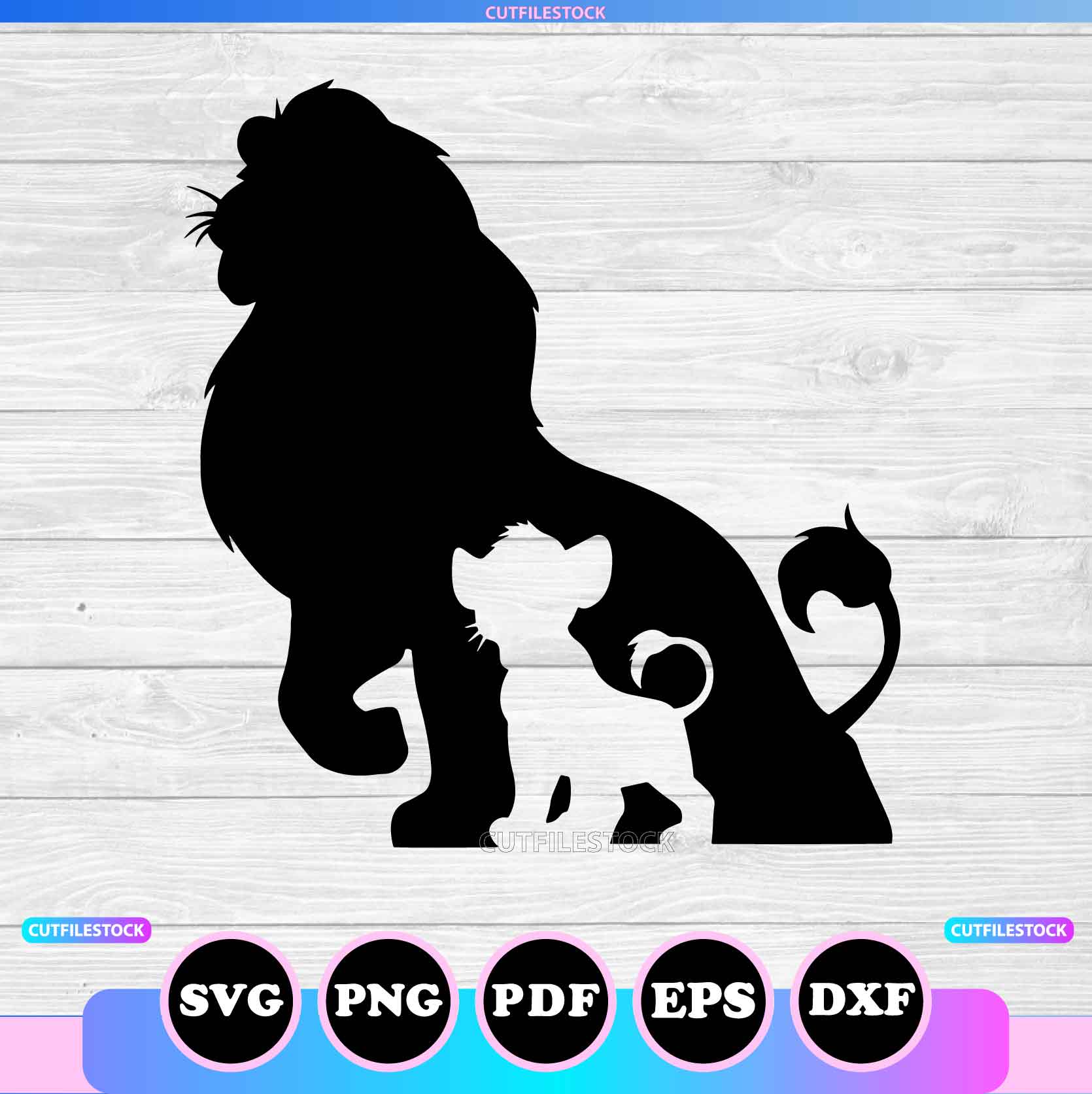 mufasa and simba silhouette svg