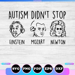 autism einstein mozart newton svg