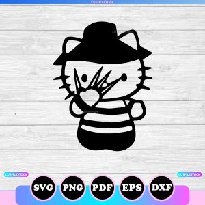 kitty freddy krueger svg