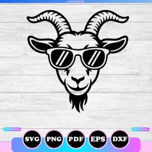 goat with sunglasses svg