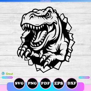 dinosaur roaring t rex svg