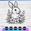 floral bunny svg