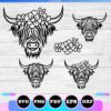 highland cow outline svg