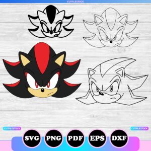 shadow the hedgehog face svg