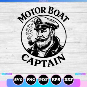 motor boat captain svg