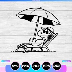 snoopy beach svg png