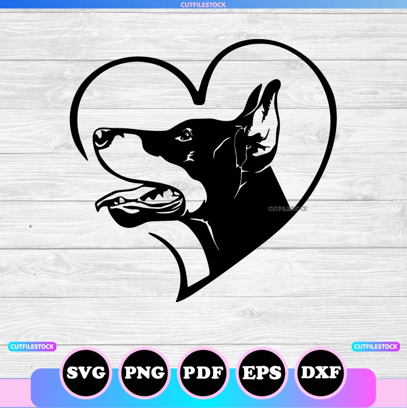 doberman love svg png