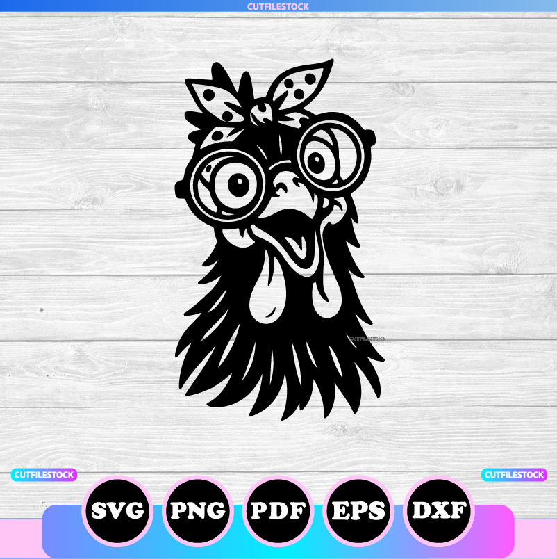 funny chicken smile svg
