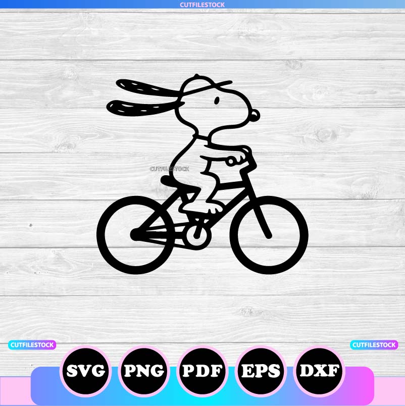 snoopy bicycle svg png