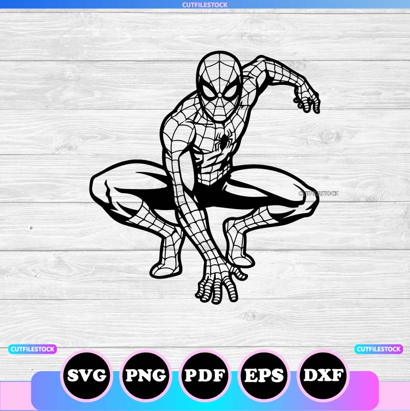 spiderman svg outline